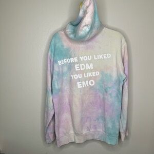 Emo Nite Hoodie, Pastel tie dye,  Worn, Size medium